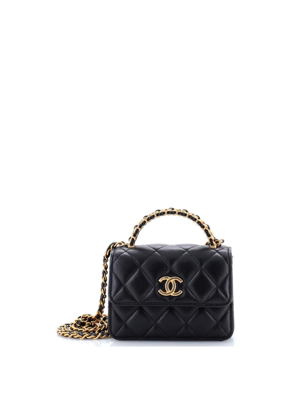 Chanel Woven Top Handle Cc Flap Clutch #239858C44B